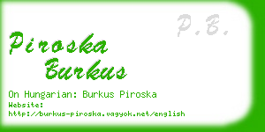 piroska burkus business card